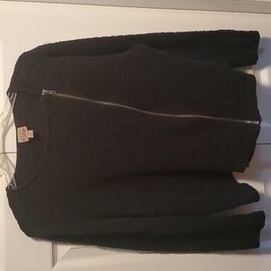 Textured diagonal zip jacket